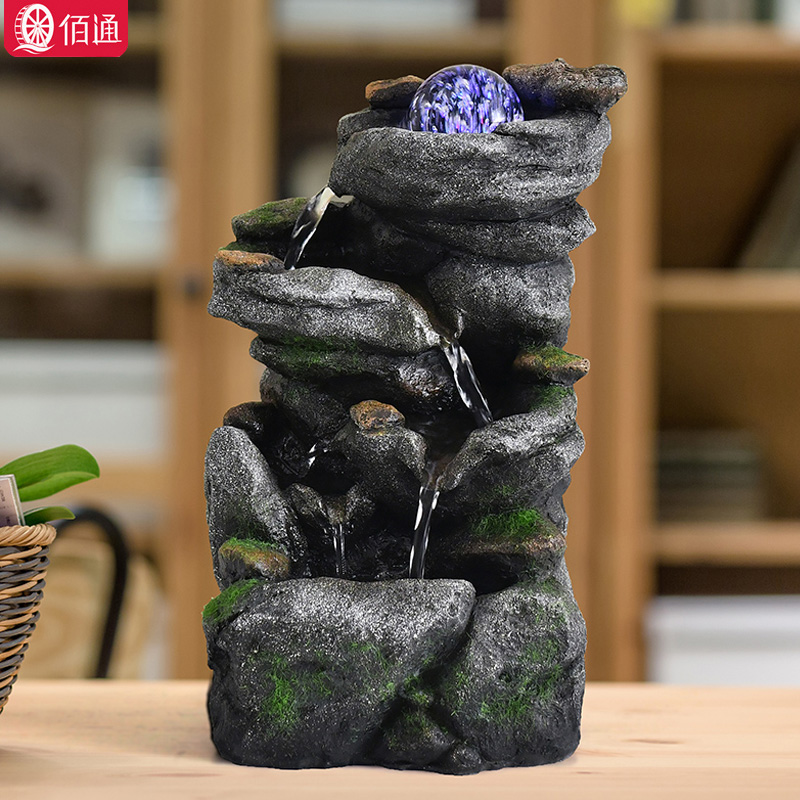 客厅假山流水喷泉招财摆
