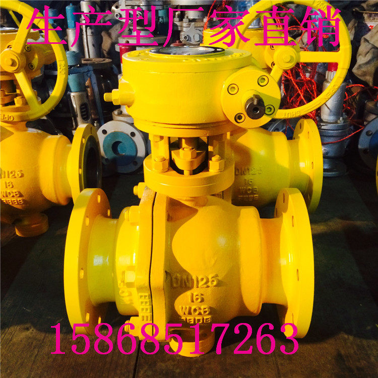 法兰/锻钢电动/Q347H-/64C-F固定式球阀/DN250DN200DN100涡轮100C