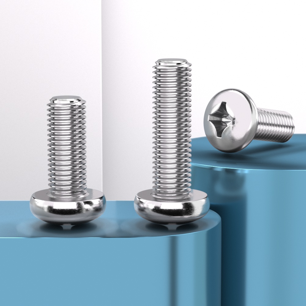 不锈钢十字盘头螺丝钉圆