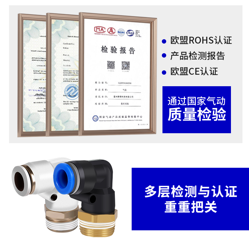 白色螺纹直通气缸管接头