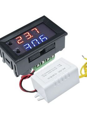 W1209WK双数显温控器DC12V220V -50-110℃恒温LED智能控制传感器