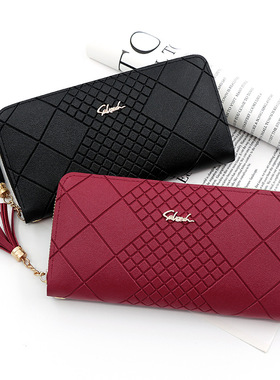 Zipper Money Coin Purse Women Card Holder Long PU Leather Cl
