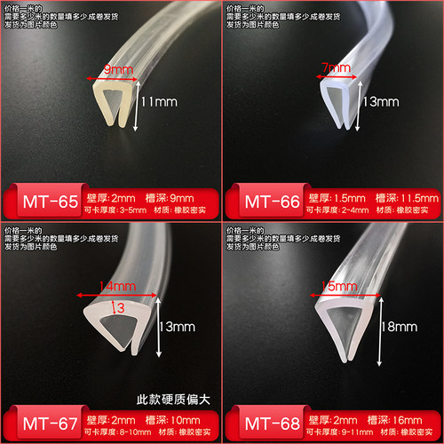 型橡胶透明一口包边密封