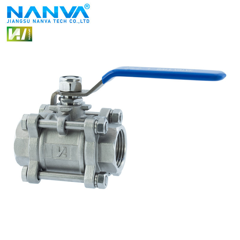 南阀Q11F-16P/R手柄不锈钢304316国标重型丝口内螺纹三片式球阀