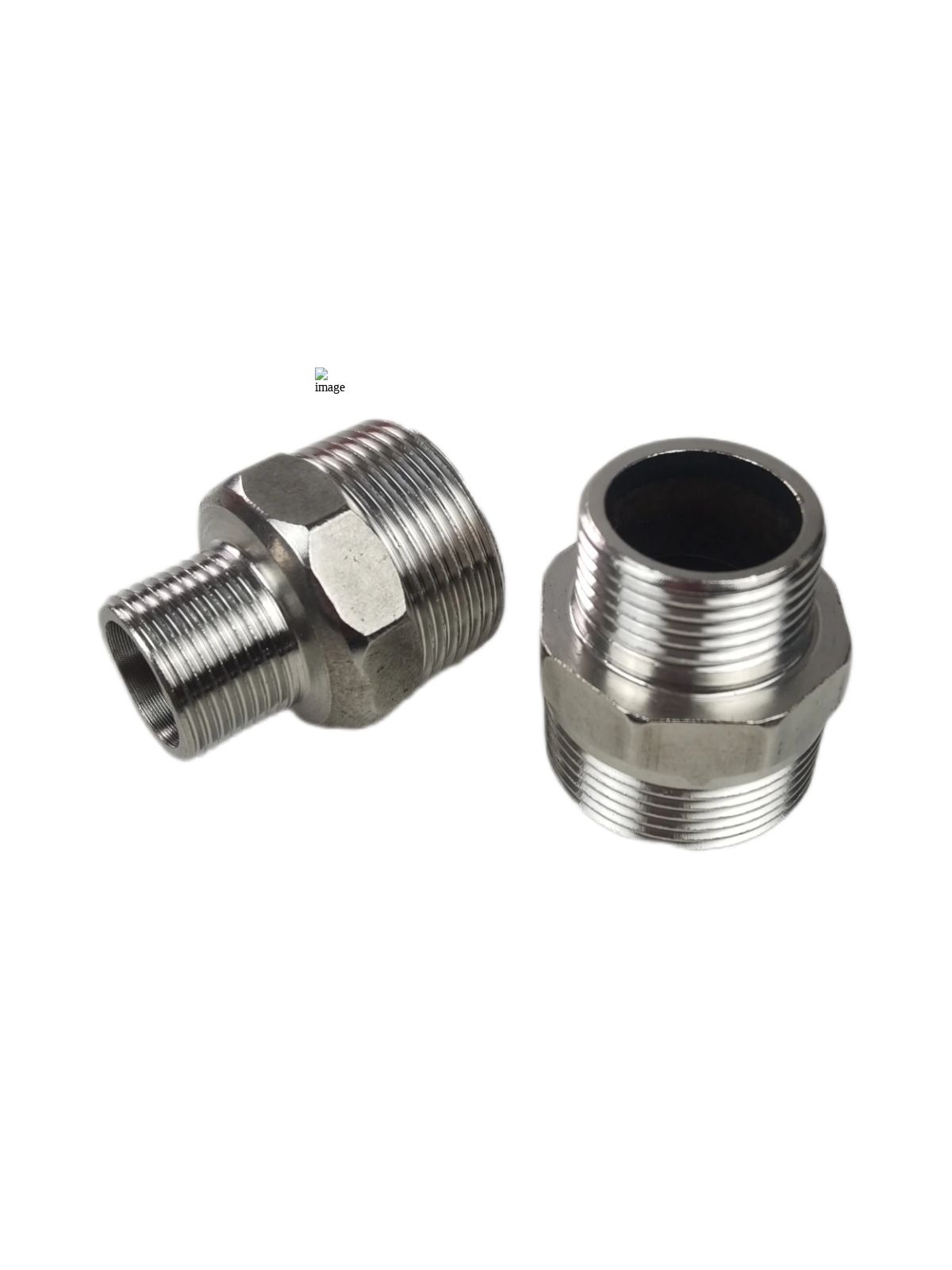 全新304不锈钢对丝变径接头水管外丝直接异径外牙螺纹直通1寸6分