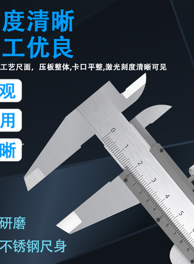高精度0-150-200-300mm不锈钢游标卡尺工业级小型迷你油标卡尺
