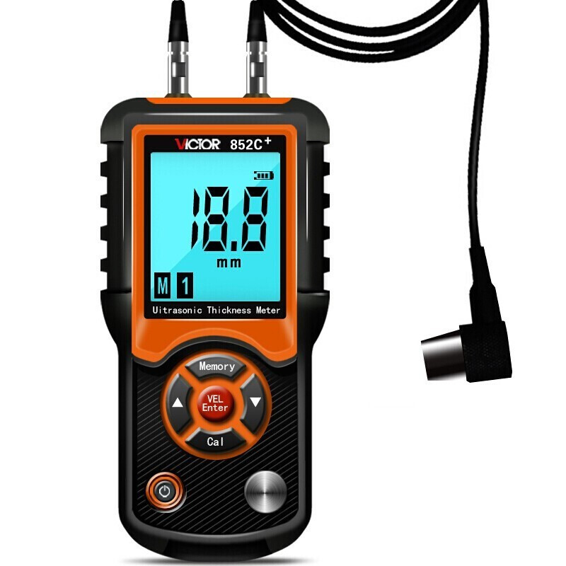胜利VICTOR超声波测厚仪数显彩屏厚度检测仪高精度测量仪 VC852C+