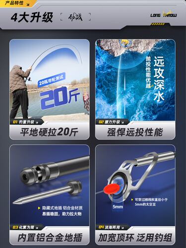 德国日本进口海杆抛竿远