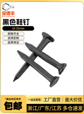 黑色鞋钉方形小铁钉小号木工板秋皮钉三角钉尖钉修订迷你补鞋钉子