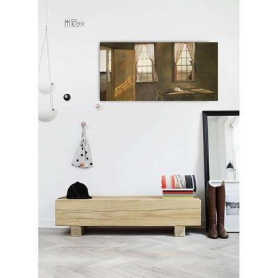 安德鲁怀斯画美式复古高级灰风景油画卧室书房小众装饰画