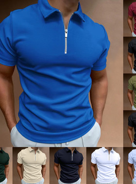 Summer men's temperament short T-shirt casual top男休闲上衣