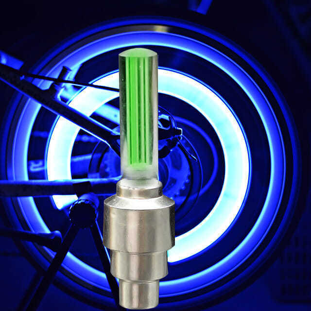 自行车灯尾灯气门灯七彩风火轮山地单车电动气嘴灯骑行装备气嘴灯