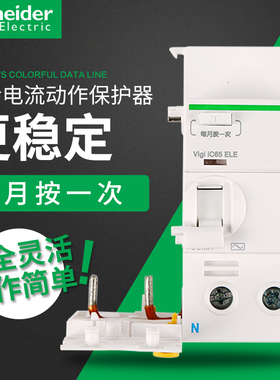 施耐德Vigi iC65 ELE 2P40A63A小型漏电断路器空开保护器A9V53240