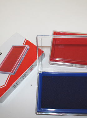 沪花156红色蓝色快干印台长方形138mm*88mm盖章指纹文件用印台