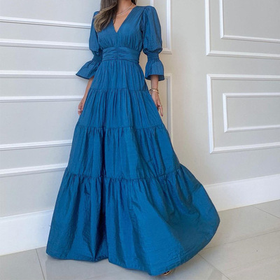 ElegantVNeckLoDreWom