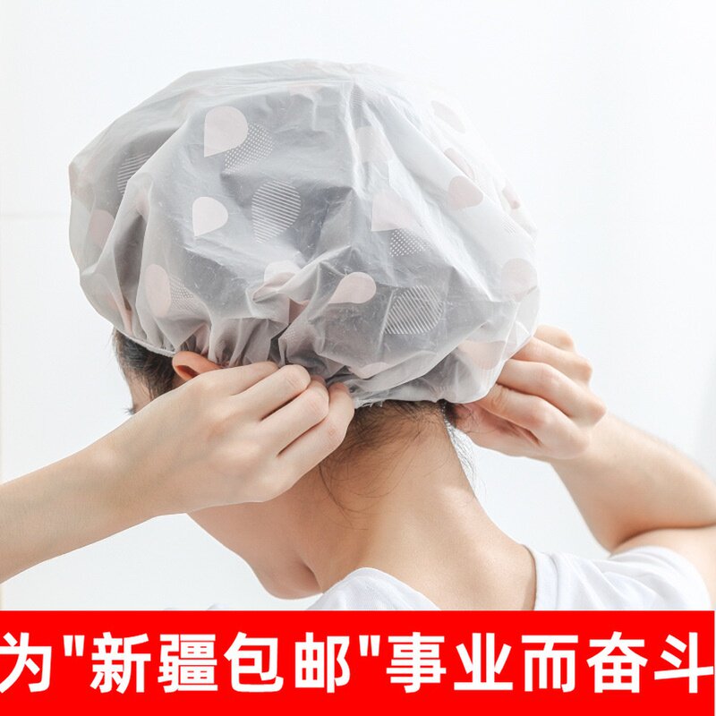 新疆包邮浴帽女防水浴冒头套沐浴帽成人家用淋浴帽洗澡帽子油烟帽