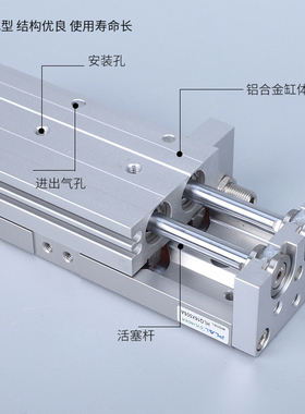 精密滑台气缸HLQL/HLQ8/12/16X10X20X30X40X50X75X100SA/SAS/SB