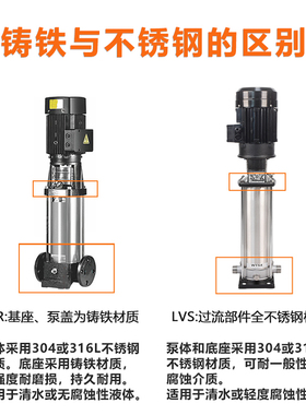 新款LVRS立式多级离心泵不锈钢水泵高扬程循环泵抽水自来水管包邮