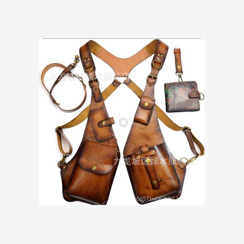 欧美复古皮革背带腋下挎包男女士户外方包手机包underarm satchel