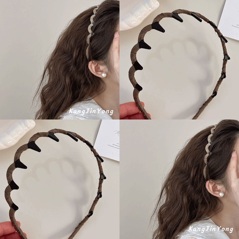 那片森林!高颅顶不卡头蓬松发箍!纹理带齿梳防滑头箍设计感发卡