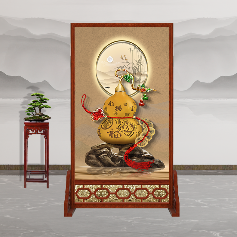 中式简易屏风隔断客厅遮
