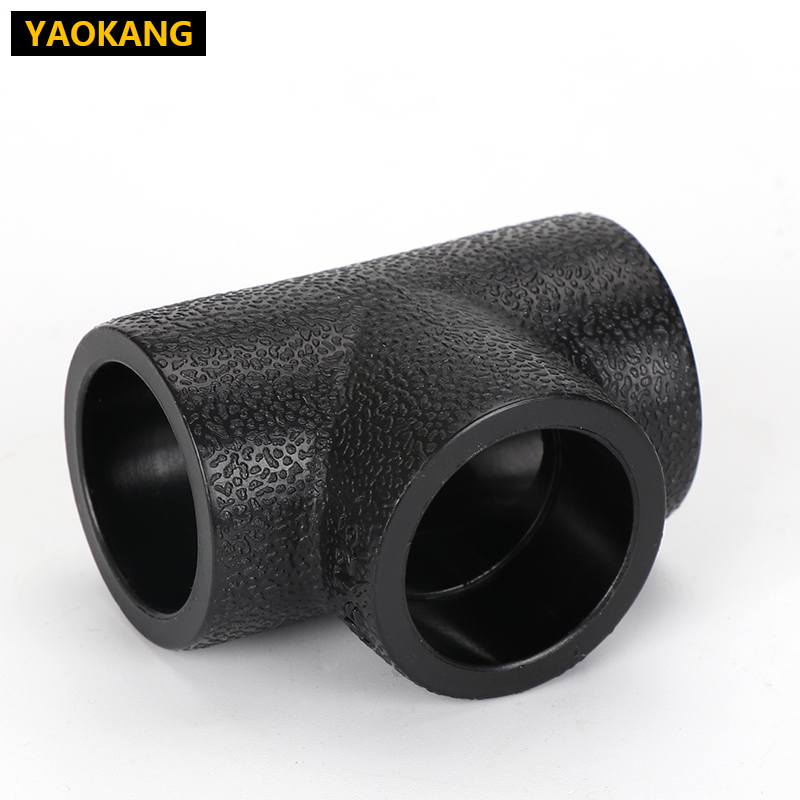 PE管件PE等径三通202532正三通承插对接热熔管黑色新料室外供水管