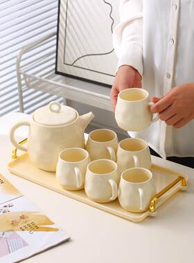 轻奢家用带托盘水具陶瓷