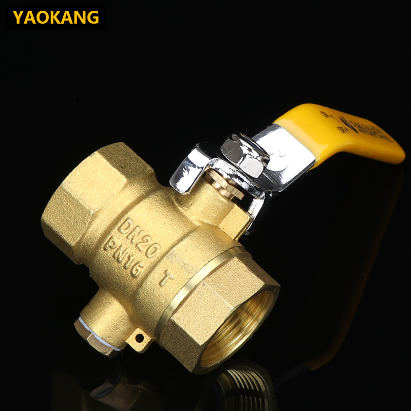 加厚黄铜测温球阀三通黄铜阀门测温阀DN20 DN25黄铜球阀暖气专用