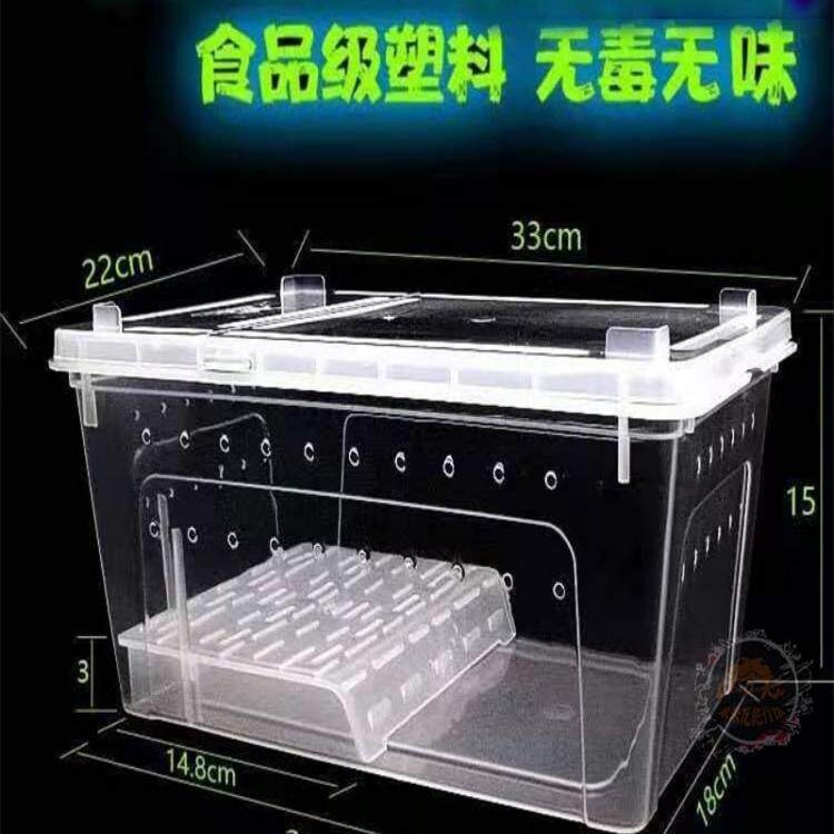 宠趣小饲养盒蚯蚓家用青蛙养殖蛋玻璃箱箱刺猬黄粉虫蟋蟀中号甲。