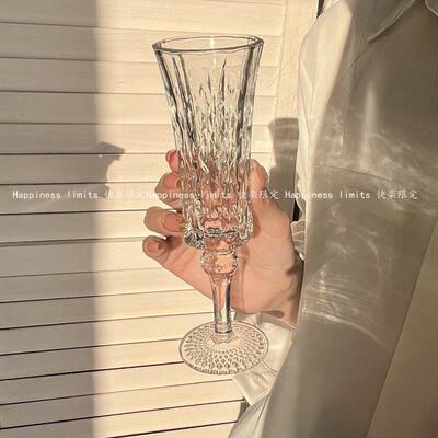 小众复古风钻石浮雕高脚