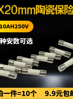 陶瓷保险管5X20mm保险丝T10AH250V万用表打印机家用熔断丝30AR054