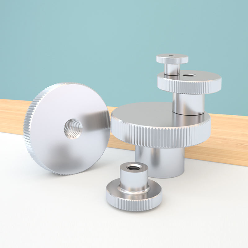 304不锈钢高头滚花手拧通孔螺母DIN466盲孔螺帽M2.5M3M4M5M6M8M10