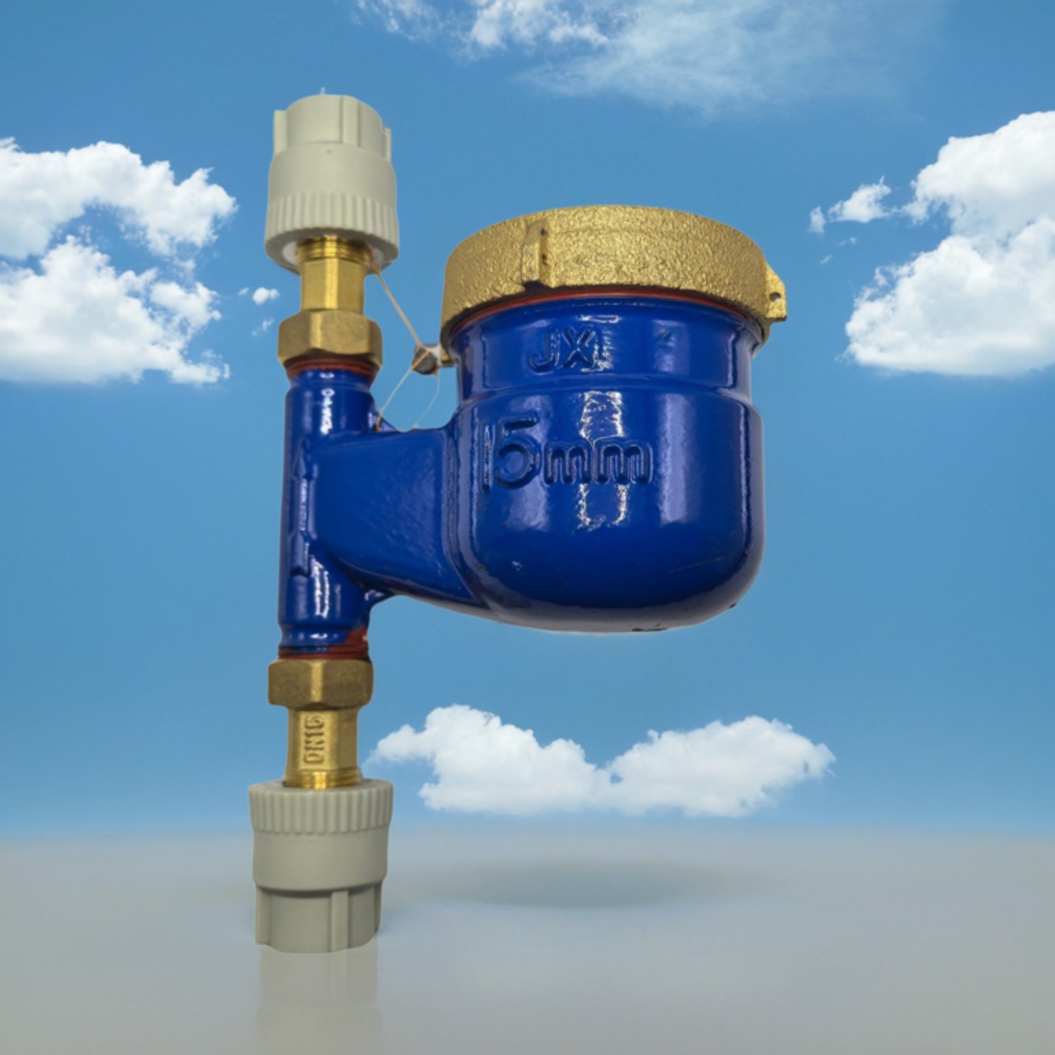 PPR63立式丝扣水表PE50家用旋翼式热水表PVC垂直下进上出竖式水表