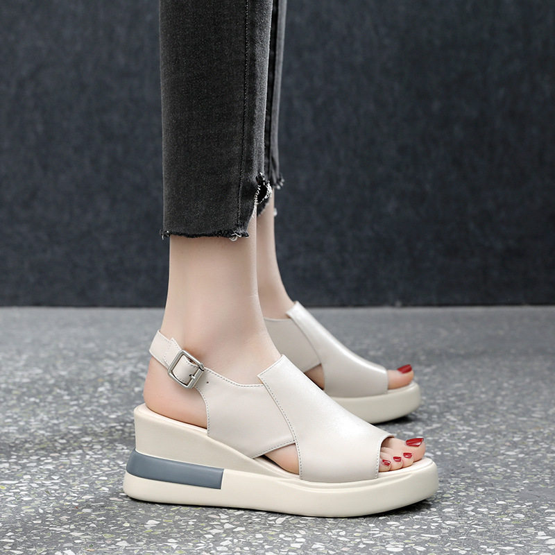 Slope heel sandals for women summer height increasing shoes