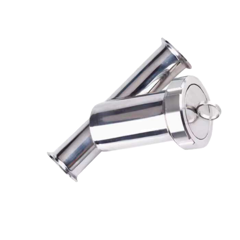 卫生级快装Y型过滤器304不锈钢食品级卡箍卡盘斜插式管道过滤器38