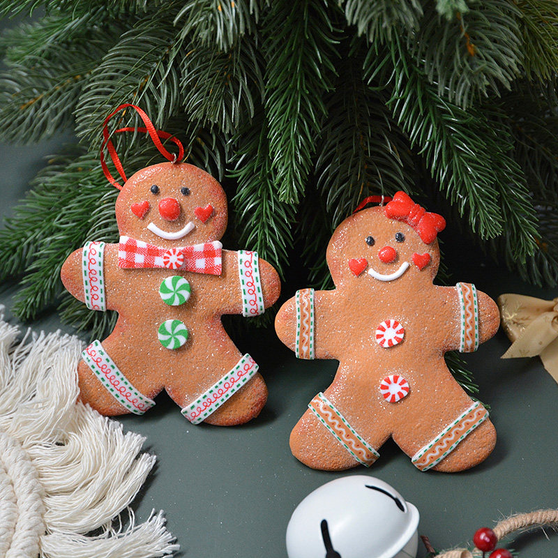 姜饼人圣诞装饰SwanLace饼干造型拍照摄影道具橱窗礼物圣诞树挂饰