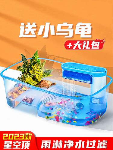 乌龟缸带晒台养饲专用鱼