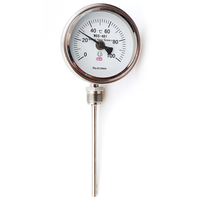 双金属温度计wss-481 1.5级 Φ10 插深1000mm 0-200℃400度 M27*2