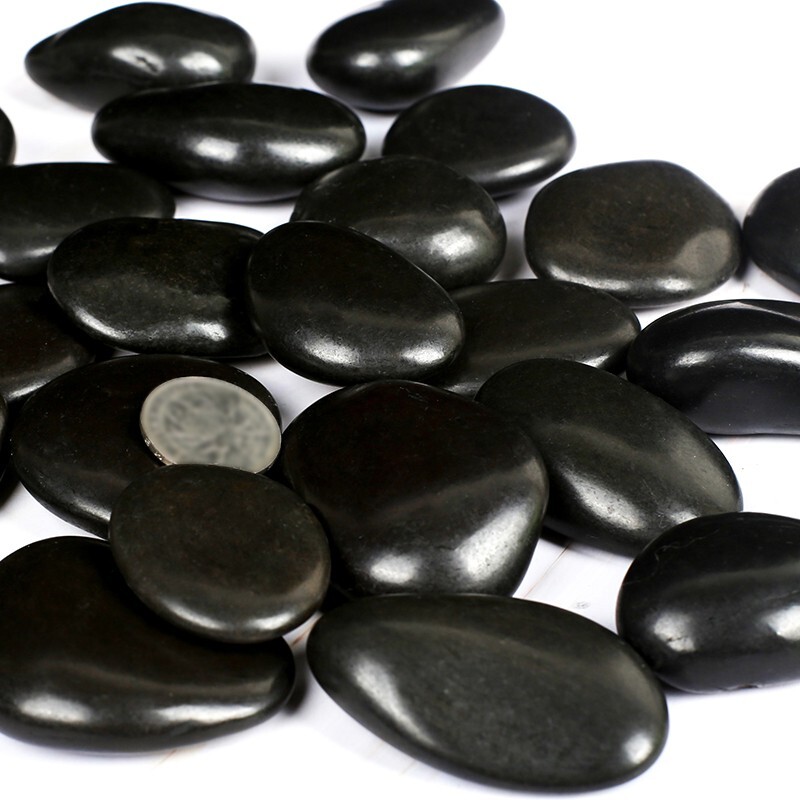 抛光黑色石头鹅卵石雨花石庭院A铺路地鱼缸水景造景黑石子园林装