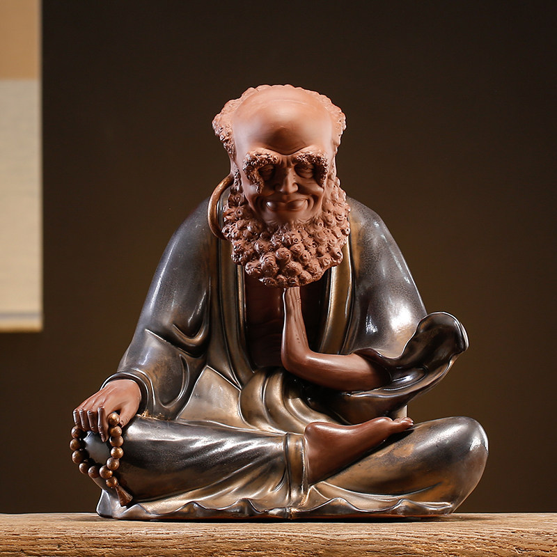达摩祖师佛像摆件创意陶瓷人物工艺品家居禅意中式软装茶桌装饰品