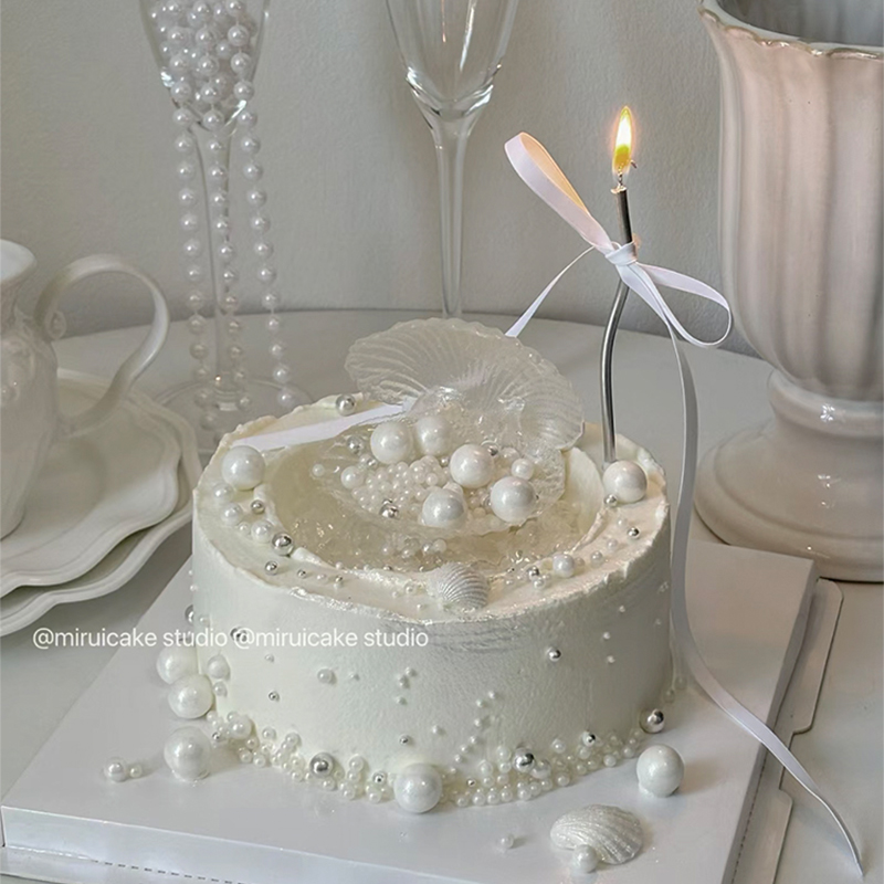 七夕情人节蛋糕装饰塑料贝壳摆件情侣女神告白表白仿真小贝壳装扮