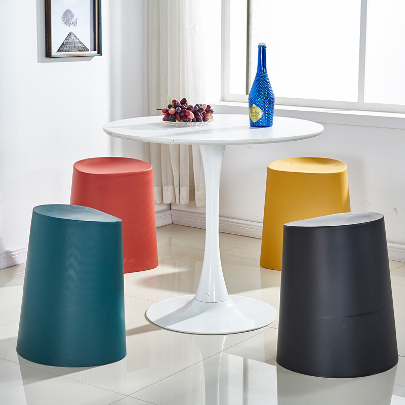多功能收纳塑料凳子加厚成人家用时尚高凳创意圆凳桶凳餐桌北欧风