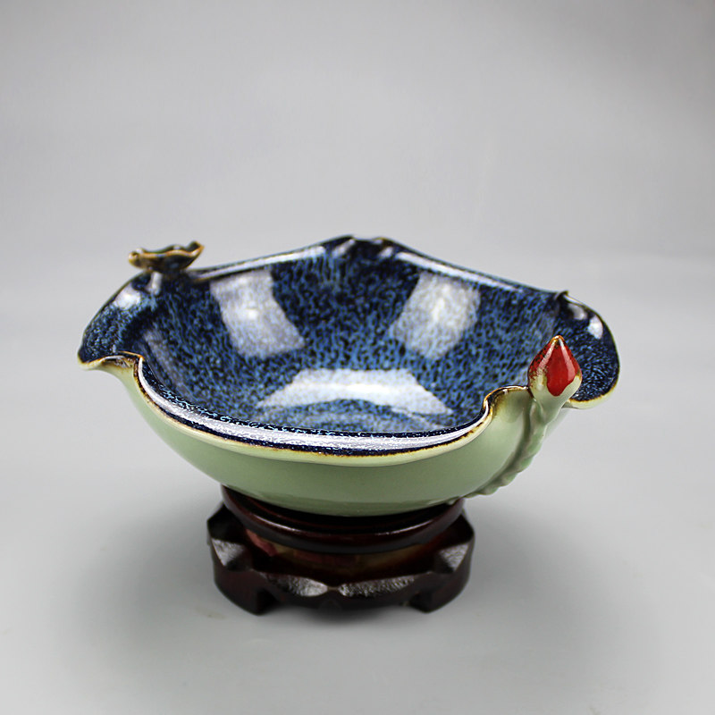 创意装饰烟灰缸陶瓷果盘景德镇器皿家居饰品糕点创意零食复古笔洗