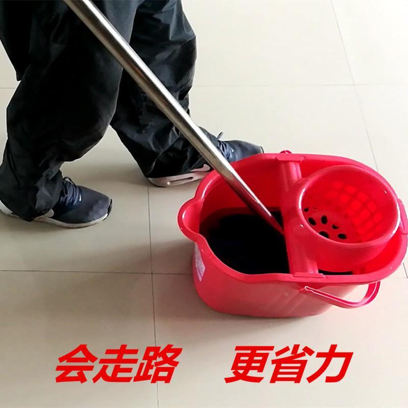 加厚手压拖把桶 大号家用挤水桶拧干桶拖地桶 带滑轮拧水桶地拖桶