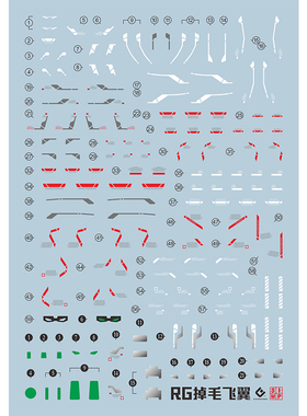 EVO RG17水贴 可用于万代 RG零式飞翼 掉毛 WingZero 无尽华尔兹