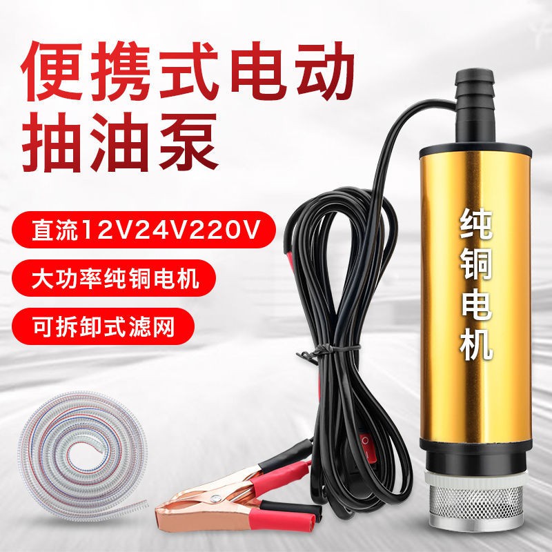 电动抽油泵12V直流柴油加油机24v潜水泵油抽子加油枪220v自吸油泵