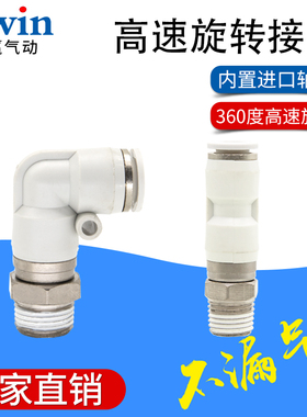 气动360度高速旋转接头NRL弯头/NRC直通4/6/8/10/12-M5-01-02-03
