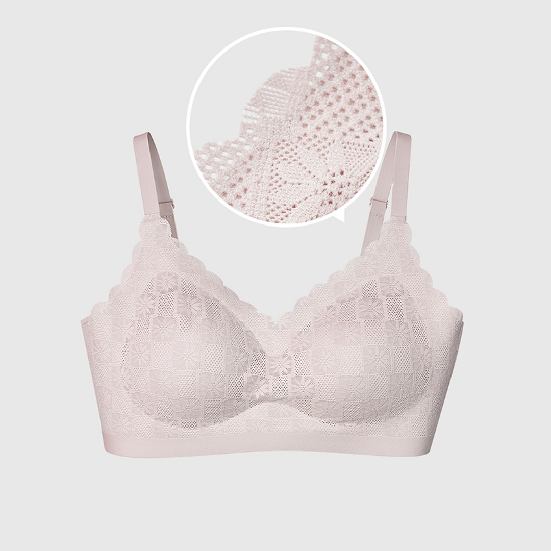 鹿岛什物纪ADO20913女士舒适文胸蕾丝提花文胸聚拢贴合内衣文胸