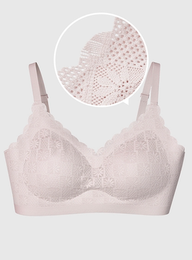 鹿岛什物AO20913女士舒适文胸蕾丝提花文胸聚拢贴合内衣文胸