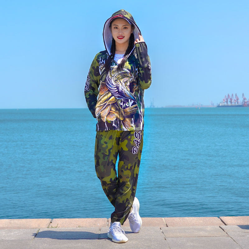 钓鱼防晒服男夏季户外垂钓服女套装透气速干专业防紫外线钓鱼衣服